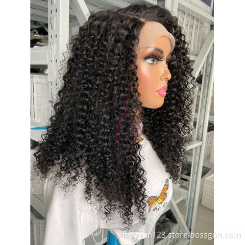 High Quality Wholesale  13*1 Lace Front Wig Human Hair 100%Virgin  Brazilian Jerry Curl Wigs Transparent Lace Wig For Black Wome